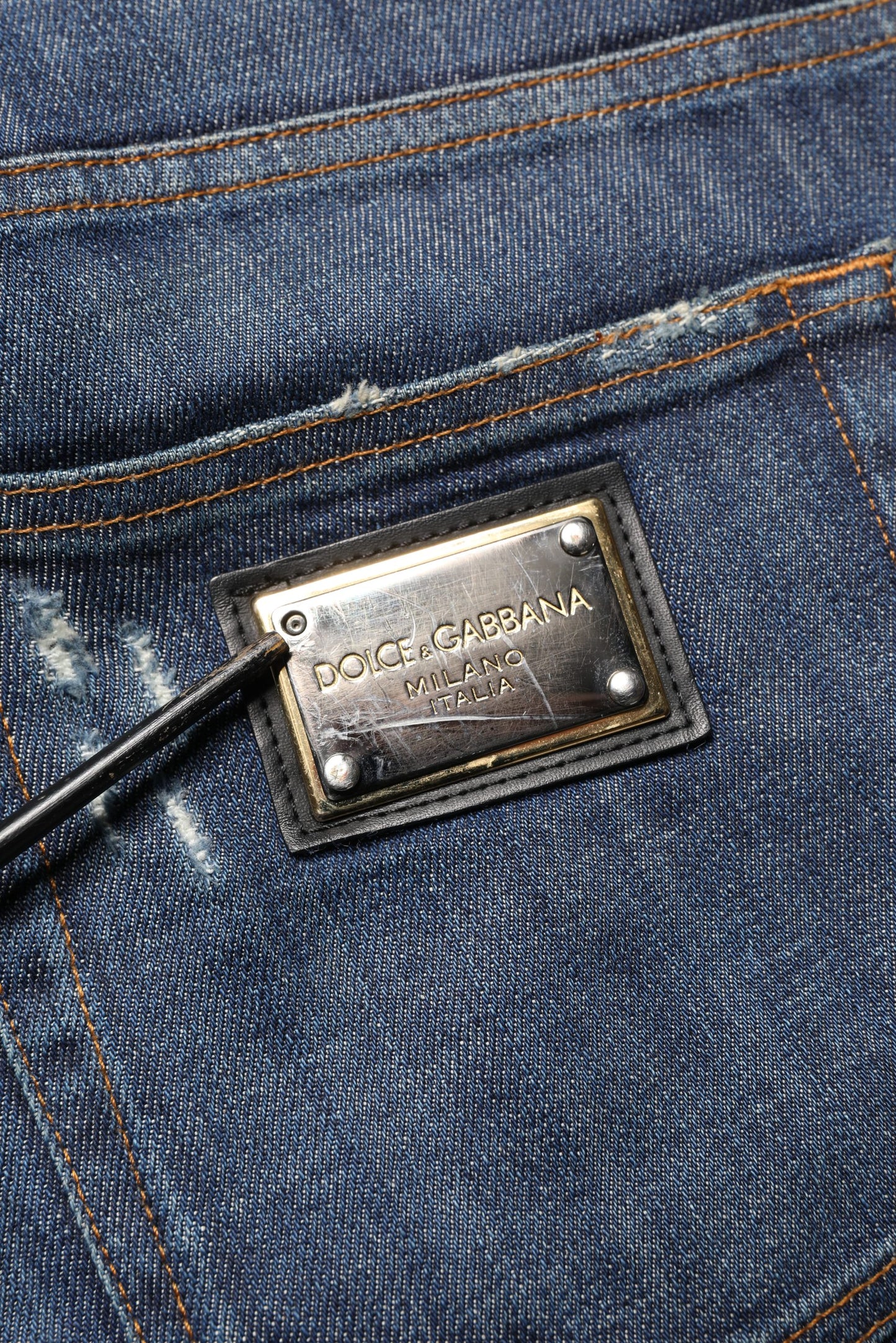 Dark Blue Washed Skinny Cotton Denim Jeans