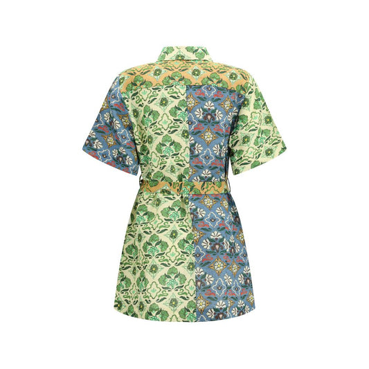 Multicolor Linen Casual Dress