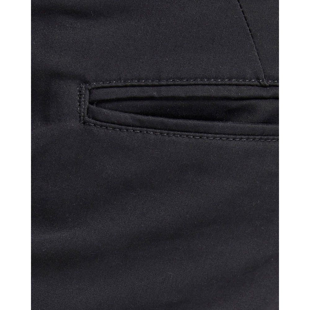 Black Cotton Casual Pants