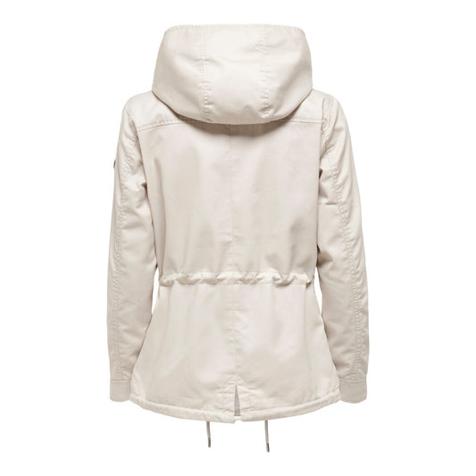 Beige Polyester Parka