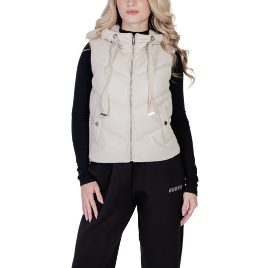 Cream Polyethylene Sleveless Jacket