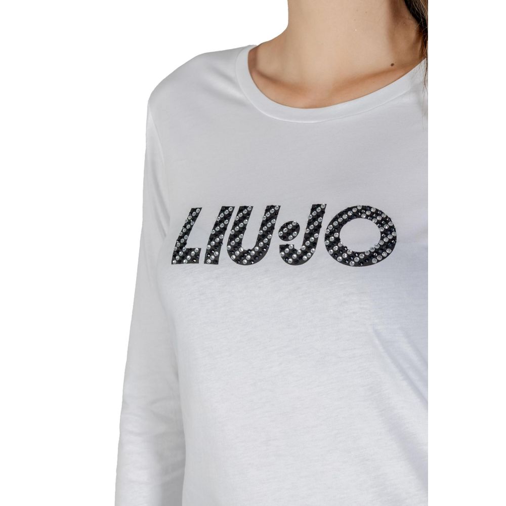 White Cotton Long Sleeve T-Shirt