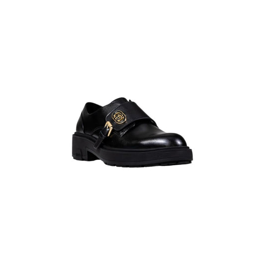 Black Artificial Leather Platform Pumps