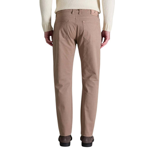Beige Cotton Skinny Pants