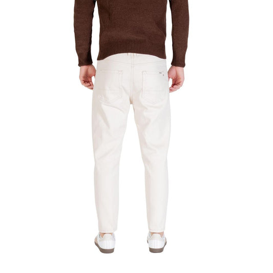Cream Cotton Relaxed Fit Jeans