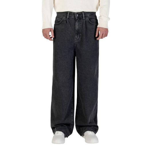 Black Cotton Relaxed Fit Jeans