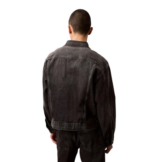 Black Cotton Denim Jacket