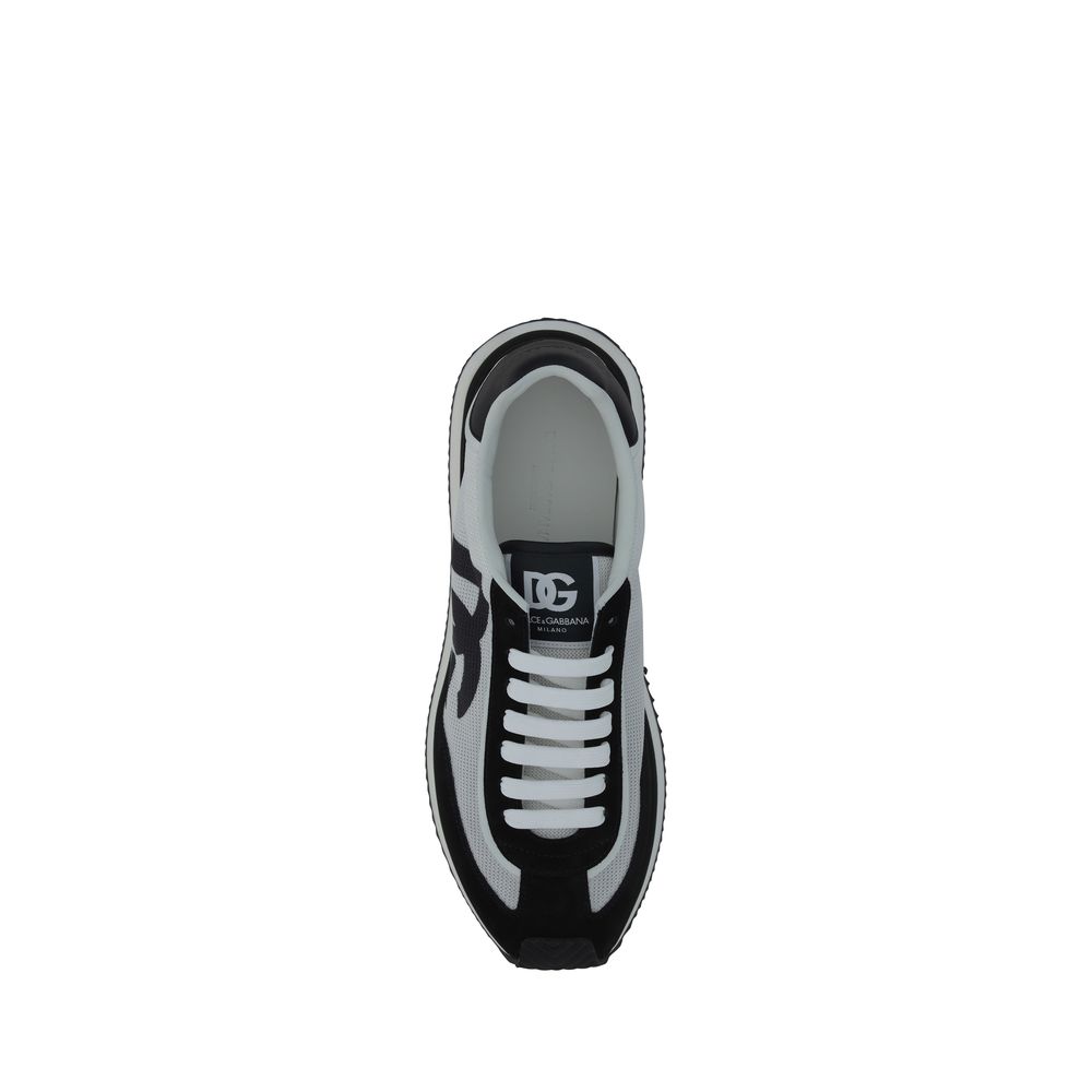 White Fabric Athletic Sneakers