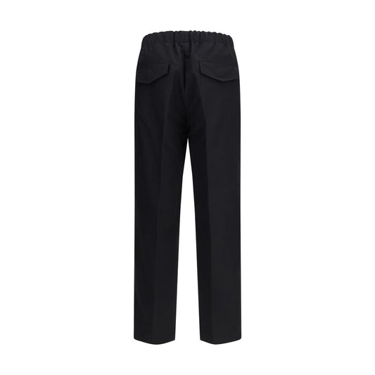 Black Cotton Casual Pants