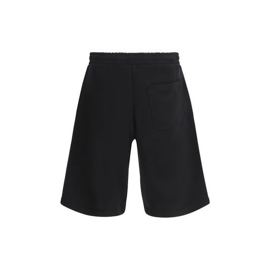 Black Cotton Bermuda Shorts