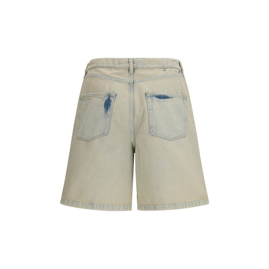 Blue Cotton Bermuda Shorts