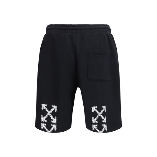 Black Cotton Bermuda Shorts