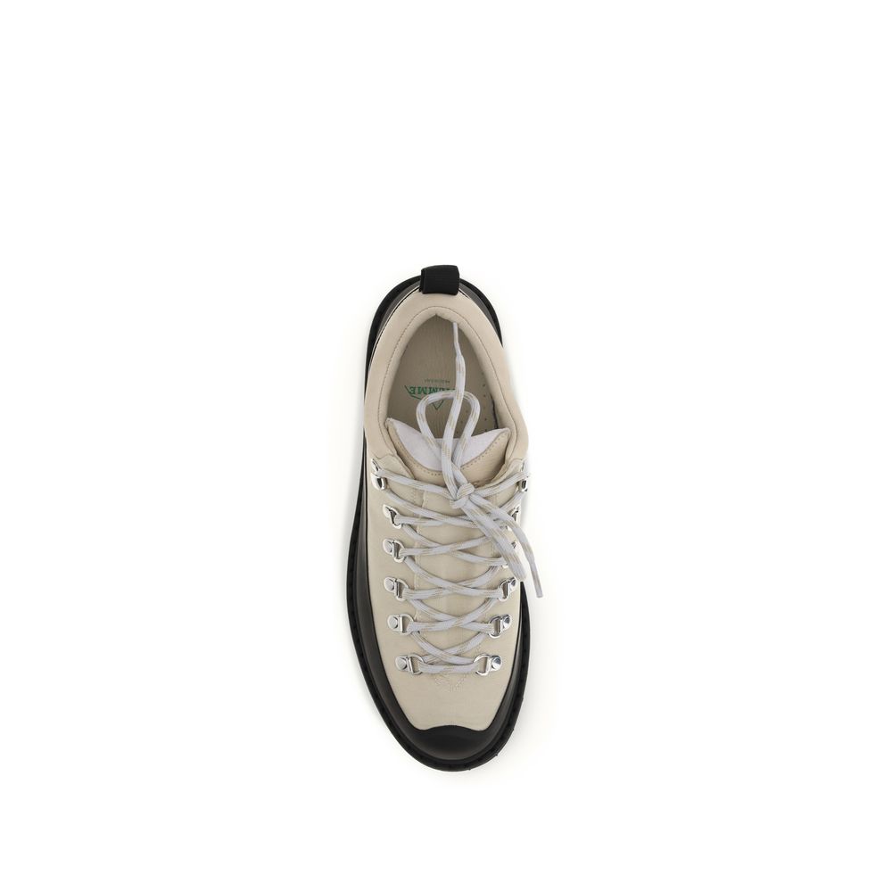 Beige Polyamide Lace-Up Boots