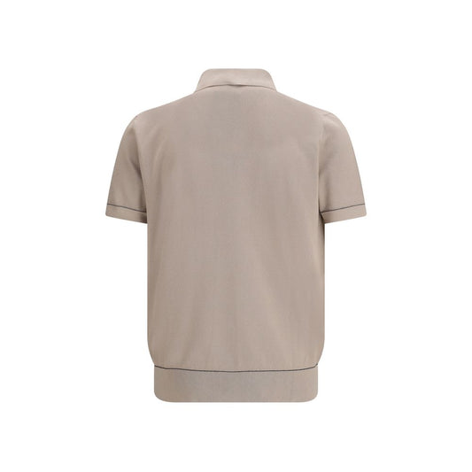 Beige Cotton Polo Shirt