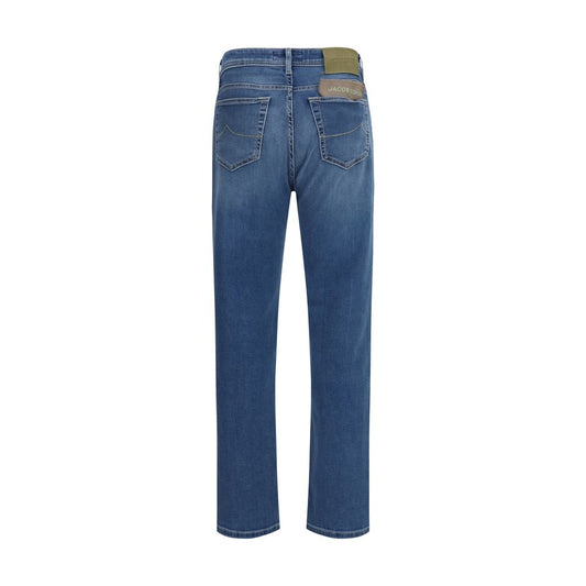 Blue Cotton Slim Fit Jeans