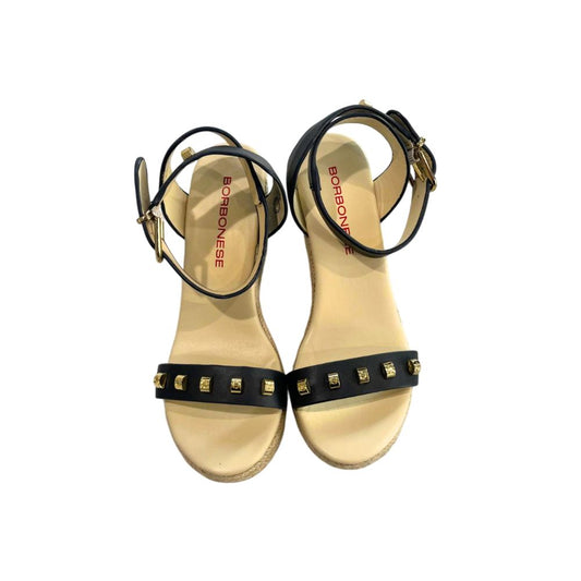 Blue Leather Women's Platform Sandal