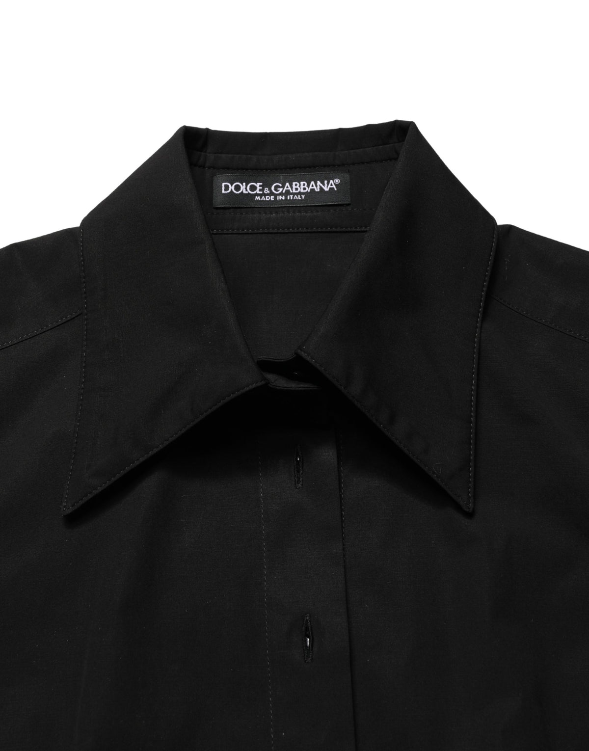 Black Cotton Sleeveless Collared Blouse Top