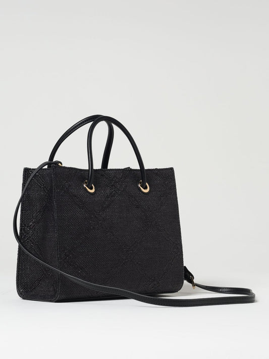 Black Synthetic Tote Bag