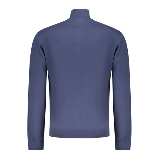 Blue Cotton Men Cardigan