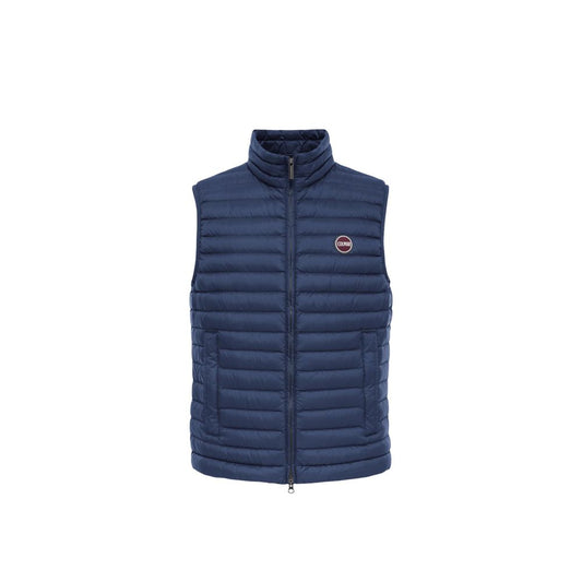 Blue Polyamide Sleveless Jacket
