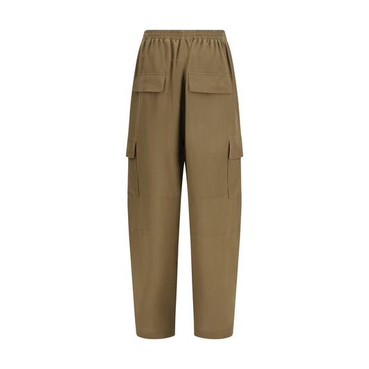 Brown Silk Cargo Pants