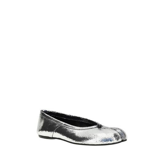 Silver Calf Leather Bos Taurus Ballet Flats