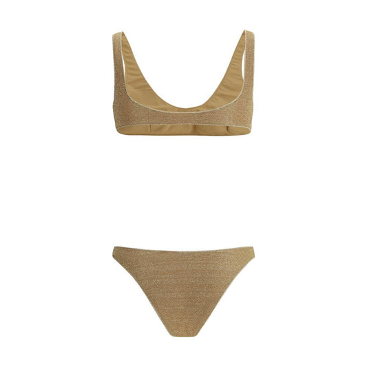 Gold Polyamide One-Piece Swimsuit