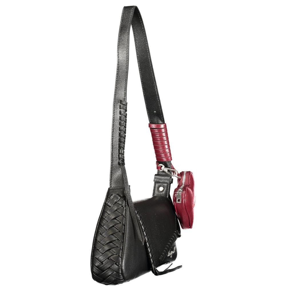 Black Polyurethane Women Handbag