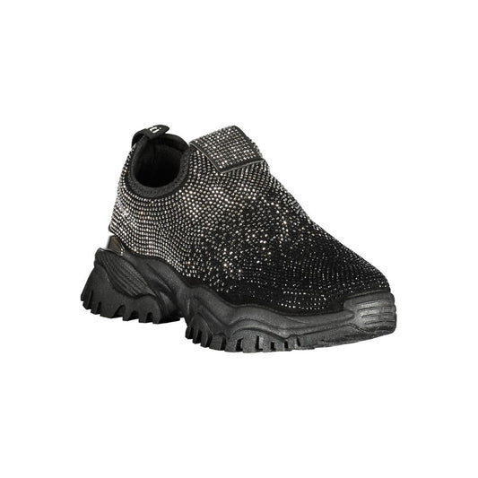 Black Polyurethane Women Sneaker