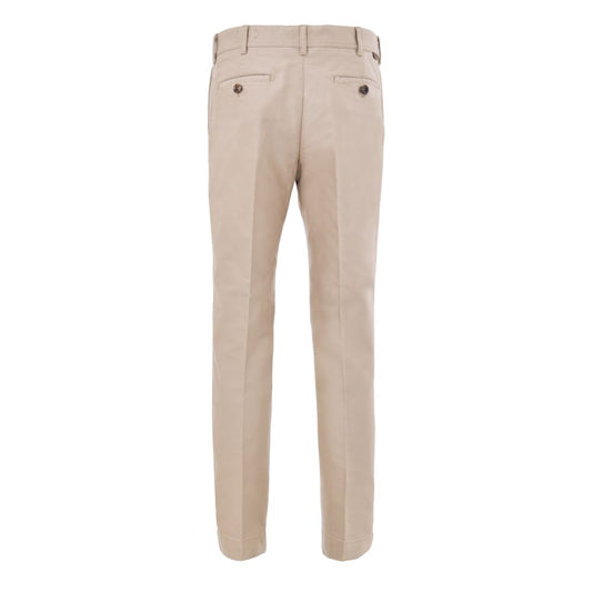 Beige Cotton Chino Pants