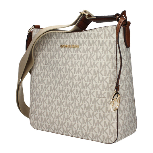 Beige Fabric Crossbody Bag