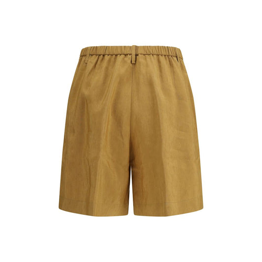 Beige Linen Bermuda Shorts