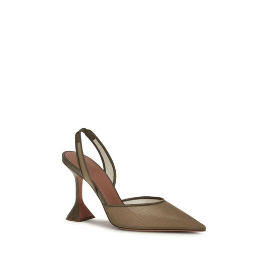 Brown Fabric High Heel Pumps