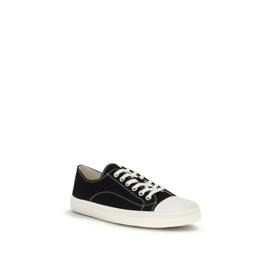 Black Cotton Low Top Sneakers