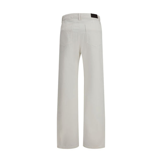White Cotton Casual Pants