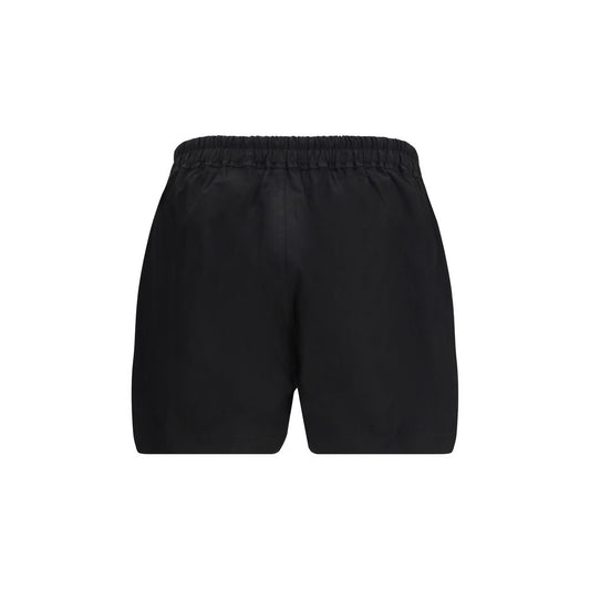 Black Cotton Bermuda Shorts