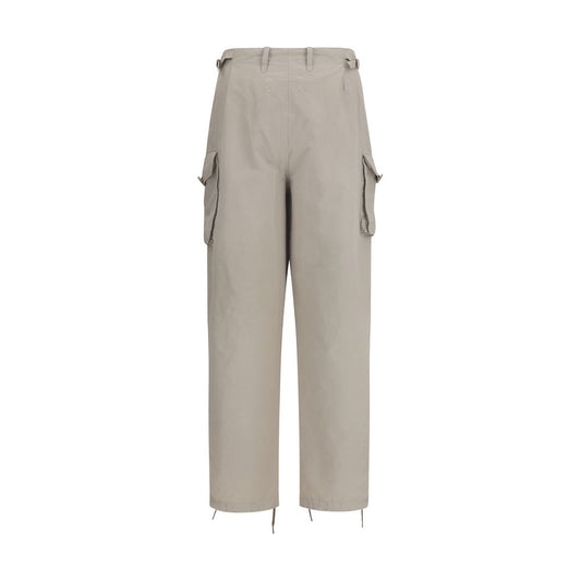 Beige Cotton Cargo Pants