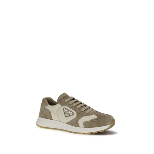 Beige Calf Leather Bos Taurus Athletic Sneakers