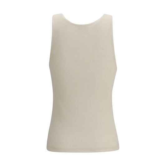 Beige Cotton Tank Tops