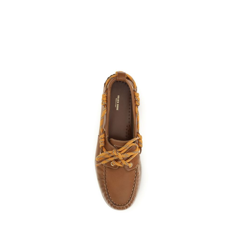 Brown Calf Leather Bos Taurus Slip-On Loafers