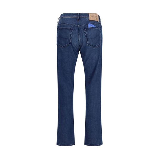 Blue Cotton Slim Fit Jeans