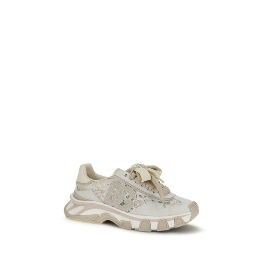 Beige Polyamide Low Top Sneakers