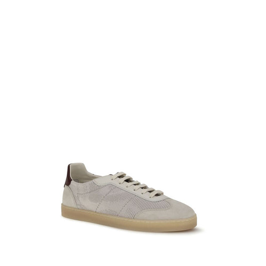 Beige Calf Leather Bos Taurus Low Top Sneakers