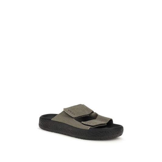 Bicolor Calf Leather Bos Taurus Flat Sandals