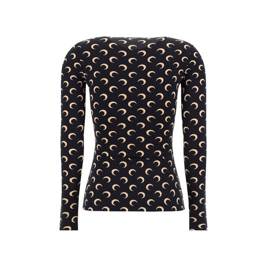 Black Polyamide Long Sleeve T-Shirt