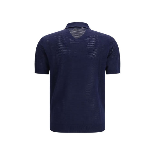 Blue Cotton Polo Shirt