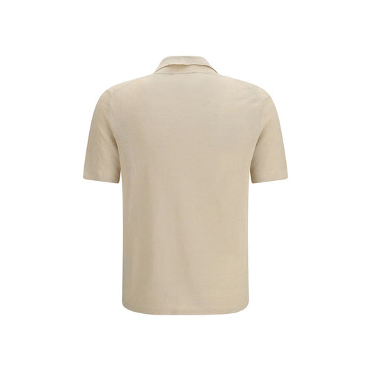 Beige Linen Polo Shirt