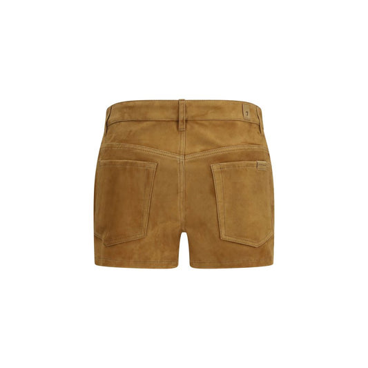 Beige Camel Hair Bermuda Shorts