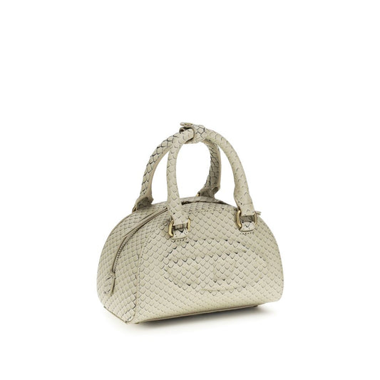 Beige Calf Leather Bos Taurus Handbag