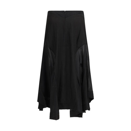 Black Lyocell Long Skirt